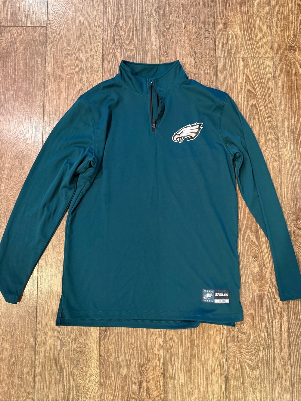 NFL Teal Quarter-Zip Pullover with Eagles Logo